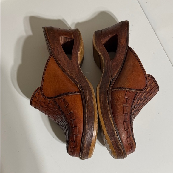Brown Leather Women's Clogs - Picture 7 of 16